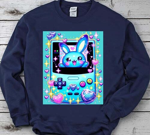 Kawaii gamer bunny rabbit pastel shirt t shirt vector art