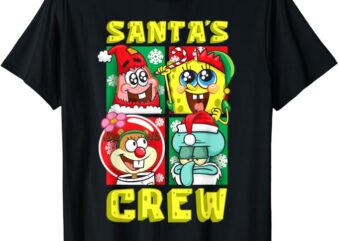 Mademark x SpongeBob SquarePants – Christmas Santa’s Crew Patrick SpongeBob Sandy Squidward Fun T-Shirt