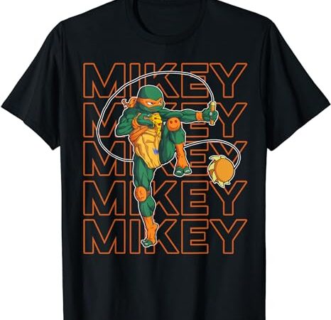 Mademark x teenage mutant ninja turtles – michealangelo kusari fundo pizza stance t-shirt