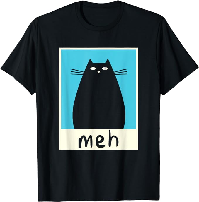 Meh Cat Shirt Meow Kitty Cat Lover Japanese Cat Kawaii Anime T-Shirt