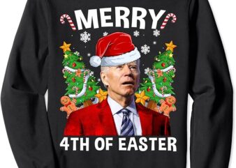 Merry 4th Easter Funny Biden Ugly Christmas Sweater Men Kids Sweatshirt