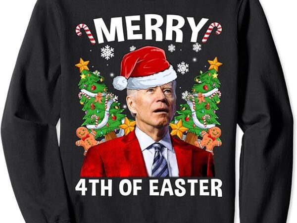 Merry 4th easter funny biden ugly christmas sweater men kids sweatshirt