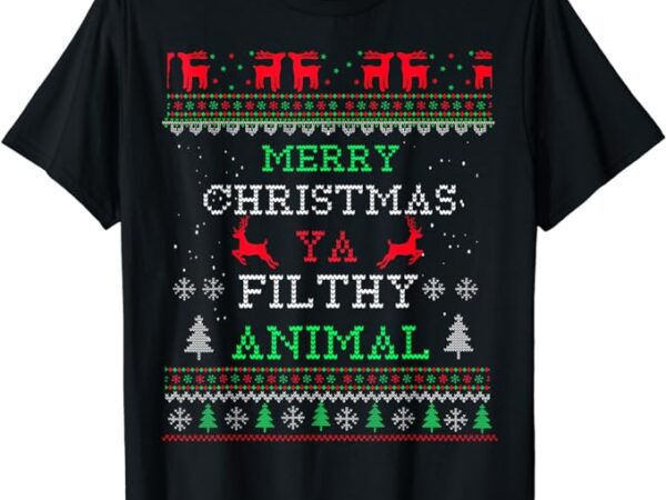 Merry christmas animal filthy ya xmas pajama family matching t-shirt