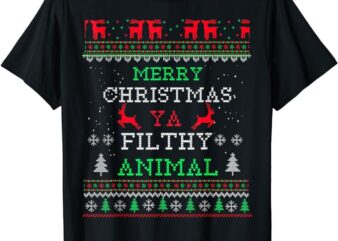 Merry Christmas Animal Filthy Ya Xmas Pajama Family Matching T-Shirt