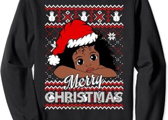 Merry Christmas Black Girl Santa Claus Ugly Xmas Sweatshirt