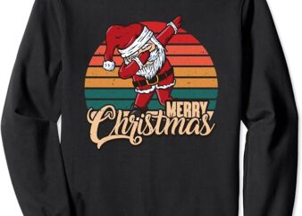 Merry Christmas Retro Vintage Dabbing Santa PJs Sweatshirt