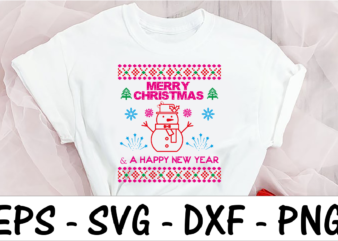 Merry Christmas & a happy new year t shirt designs for sale