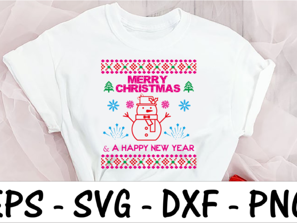 Merry christmas & a happy new year t shirt designs for sale