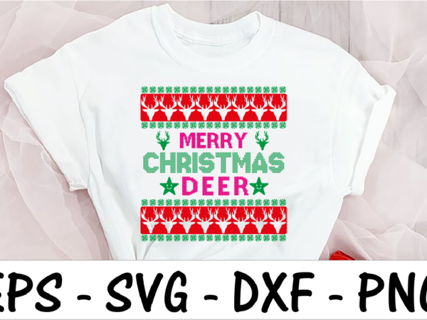 Merry christmas deer t shirt designs for sale