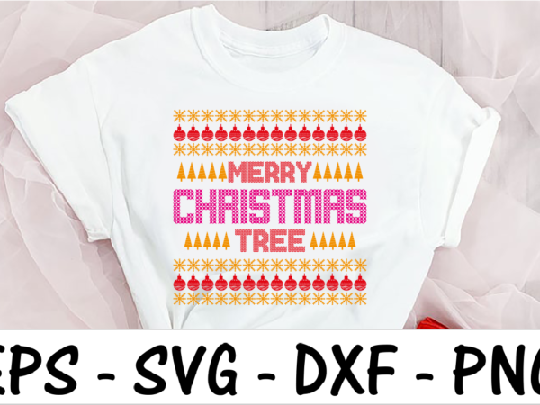 Merry christmas tree t shirt designs for sale