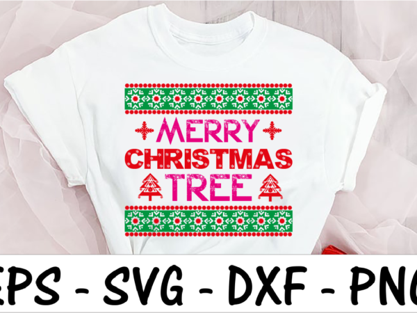 Merry christmas tree t shirt designs for sale