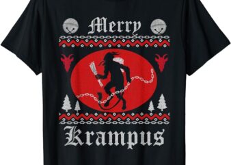 Merry Krampus Christmas Xmas Horror Ugly Sweater Evil Pajama T-Shirt