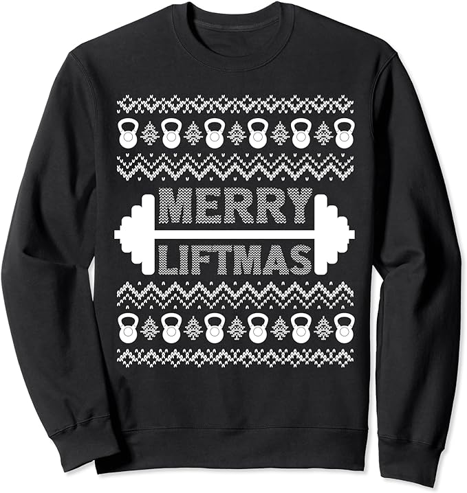 Merry Liftmas Christmas Day Santa Claus Weightlifter Sweatshirt
