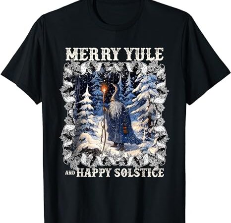 Merry solstice happy yule christmas bird nordic xmas graphic t-shirt