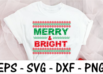 Merry & bright t shirt designs for sale