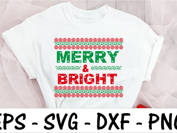 Merry & bright t shirt designs for sale