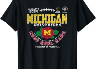 Michigan Wolverines Rose Bowl 2024 CFP Semi Vintage Flower T-Shirt