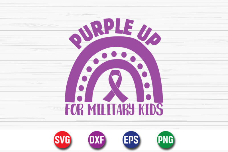 Purple Up For Military Kids SVG Design Print Template