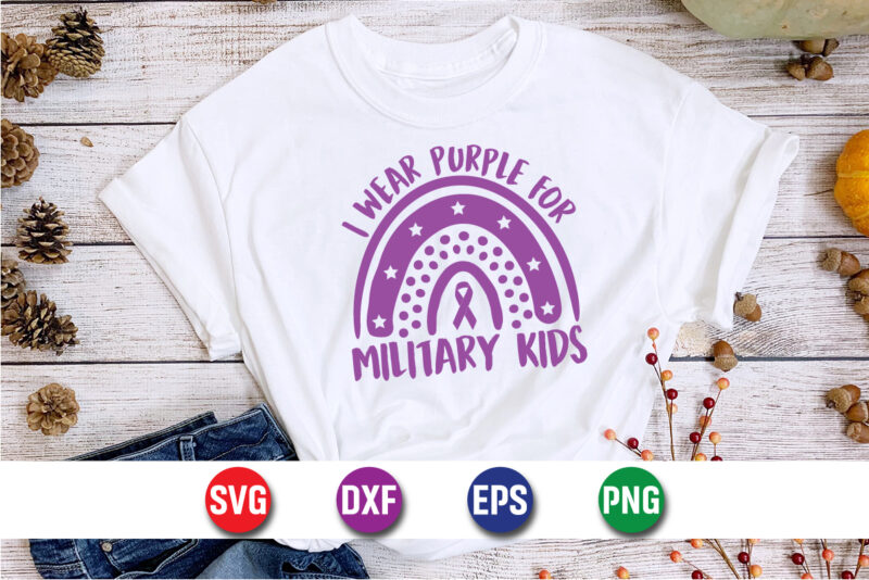 I Wear Purple For Military Kids Awareness