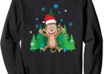 Monkey celebrates Christmas Sweatshirt