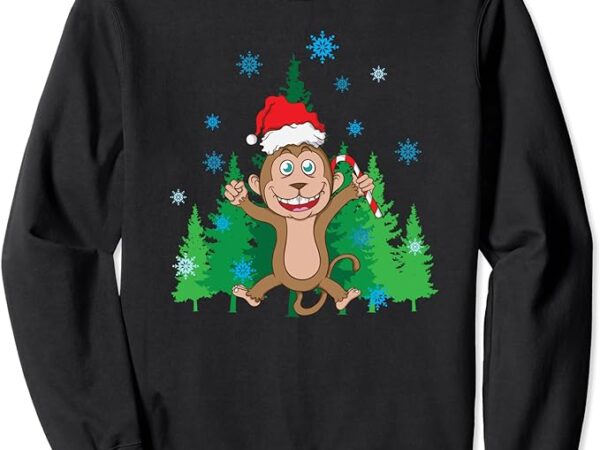 Monkey celebrates christmas sweatshirt