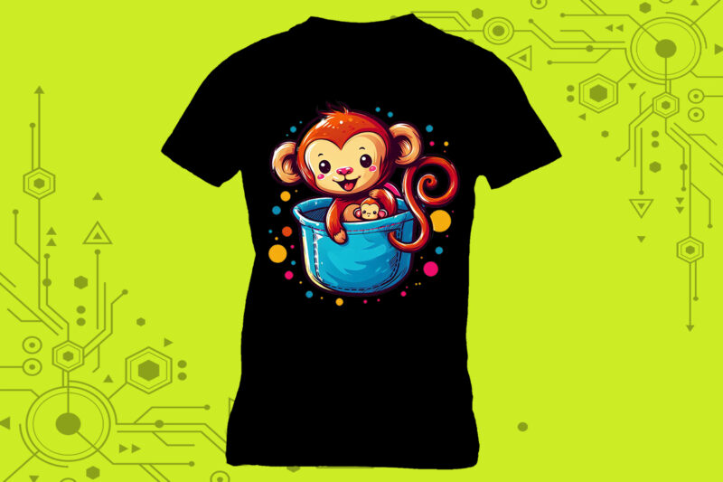 Sweet Monkey Clipart Masterpieces meticulously crafted for Print on Demand websites