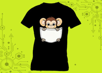 Pocket Monkey Miniatures crafted exclusively for Print on Demand websites t shirt illustration