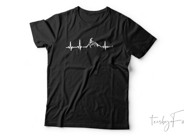 Mountain bike heartbeat funny mtb dirt bike shirt classic t-shirt design for sale