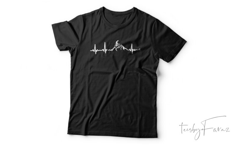 Mountain Bike Heartbeat Funny MTB Dirt Bike Shirt Classic T-Shirt Design For Sale