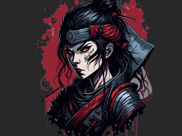 Ninja samurai tshirt design