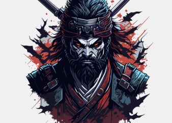 Ninja Samurai Tshirt Design