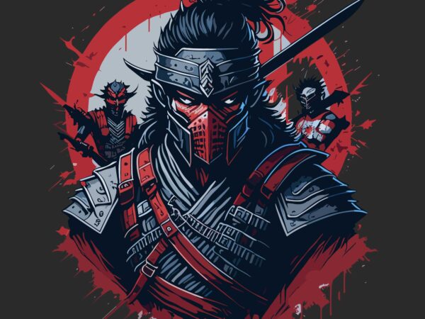 Ninja samurai tshirt design