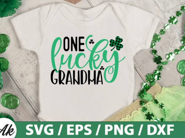 One lucky grandma svg t shirt design online