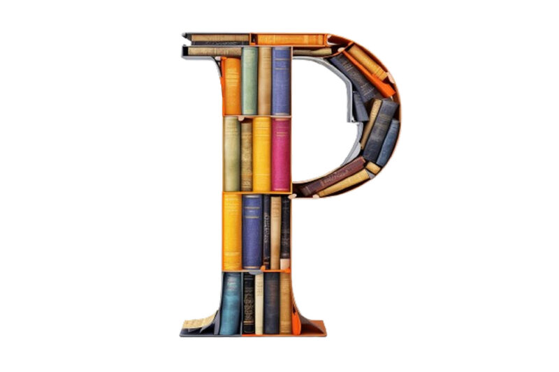 Letter a through z made of books clipart png