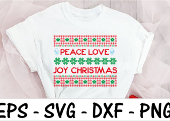 Peace love joy Christmas t shirt illustration