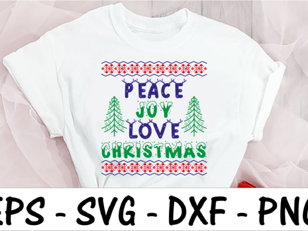 Peace love joy christmas t shirt illustration