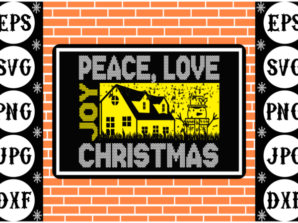 Peace love joy christmas t shirt illustration
