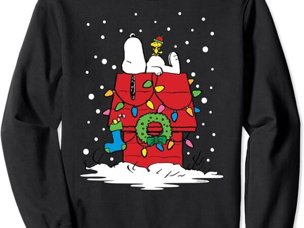 Peanuts snoopy and woodstock stocking light up sweatshirt sweatshirt