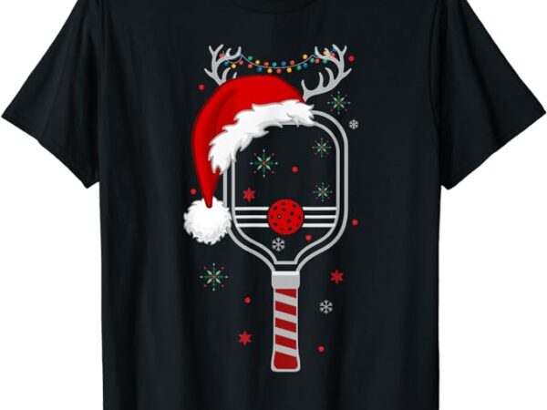Pickleball player christmas holiday reindeer xmas women tees t-shirt