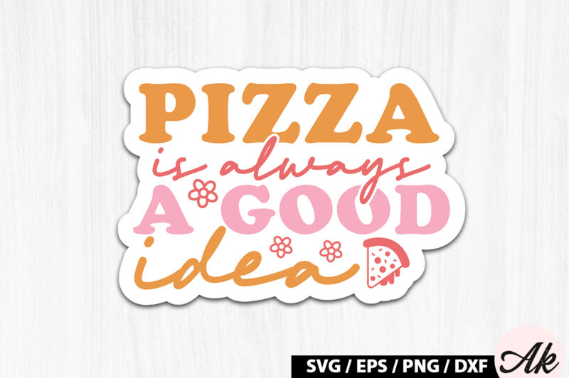 Retro Pizza Stickers SVG Bundle