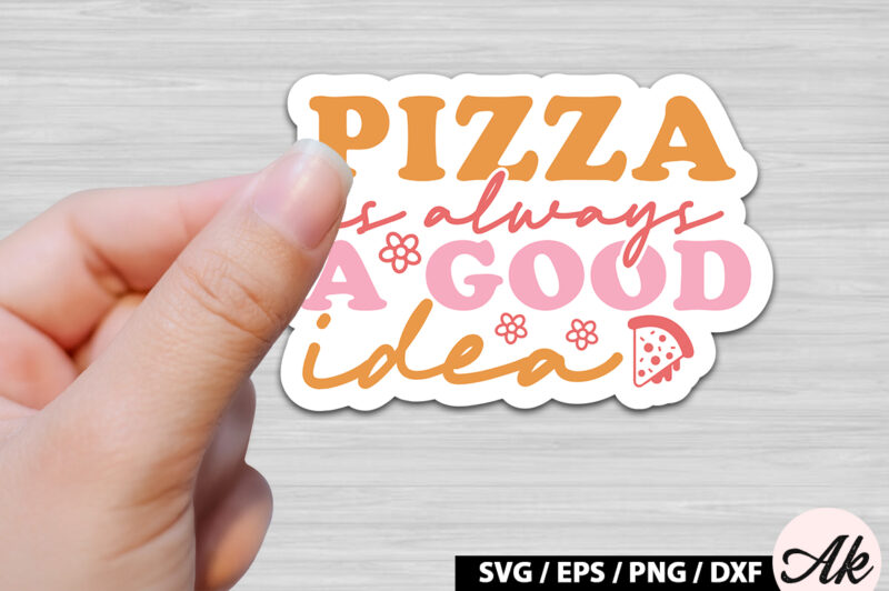 Pizza is always a good idea Retro Stickers