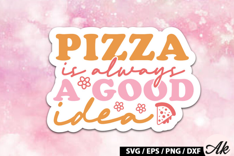 Retro Pizza Stickers SVG Bundle