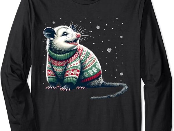Possum ugly christmas sweater opposum lover rodent owner long sleeve t-shirt