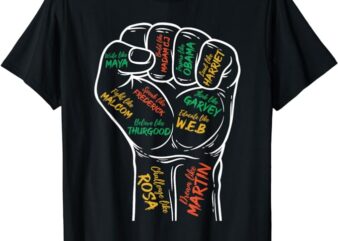 Power Fist Hand Shirt Inspiring Black Leaders Black History T-Shirt
