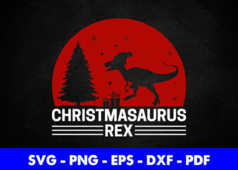 Vintage Christmasaurus svg Printable Files.