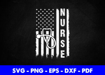 American Flag Registered Nurse Nursing Svg Png Cutting Printable Files. t shirt vector