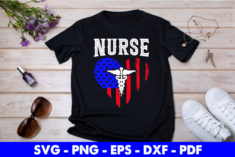 American Flag Medical Montage Funny Nursing Svg Png Printable Files.
