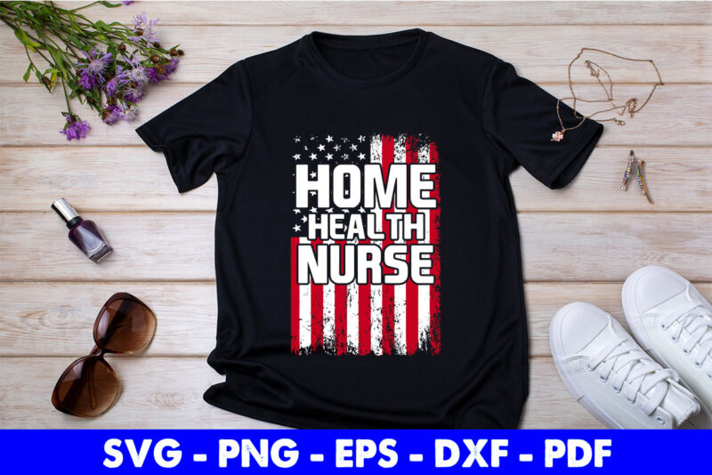 USA Flag Nurse Nursing Svg Png Dxf Cutting Printable Files.