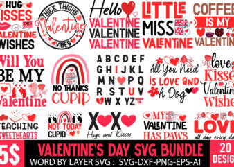 Valentine’s Day T-Shirt Design Bundle, Happy Valentine’s Day T-Shirt Design, Valentine SVG Bundle, Valentine’s Day Sublimation PNG, Love