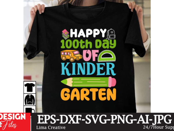 Happy 100th day of kinder garten t-shirt design